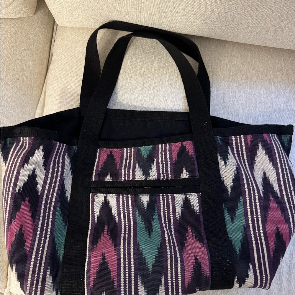 Isabel Marant Purple and Green Chevron Tote - Picture 3 of 7